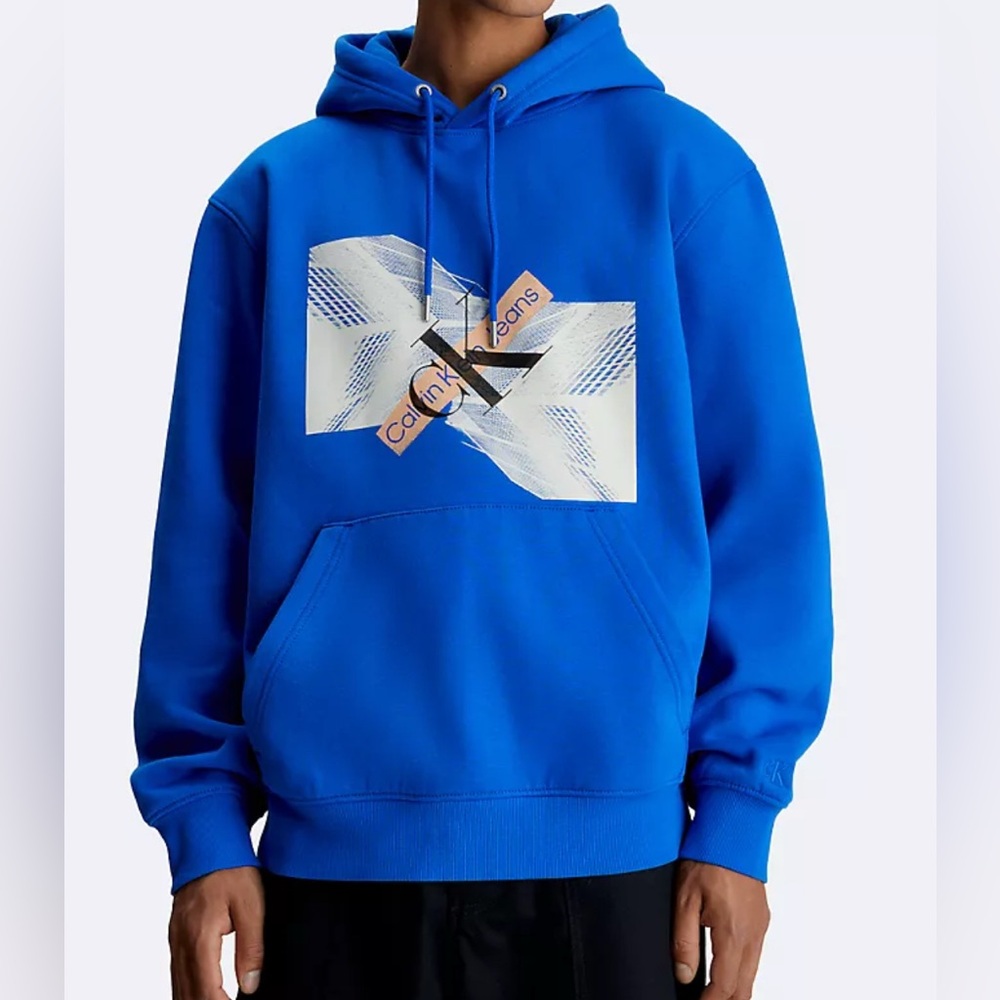 Calvin Klein Blue Graphic Sky Scraper Hoodie XL